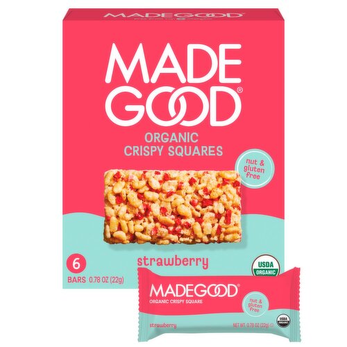 MadeGood Strawberry Crispy Squares 6pk