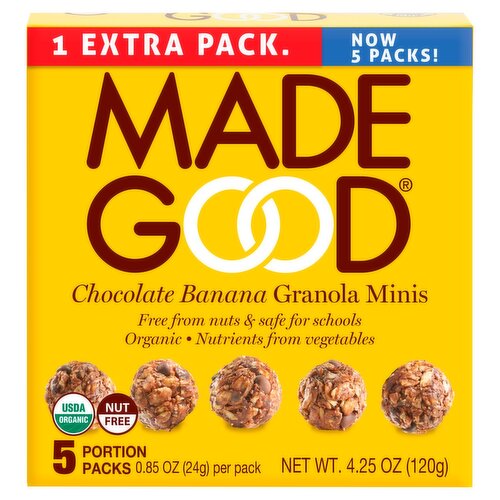 Made Good Chocolate Banana Granola Minis, 0.85 oz, 5 count