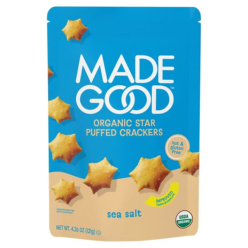 Made Good Sea Salt Organic Star Puffed Crackers, 4.26 oz