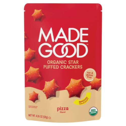 MadeGood Pizza Flavor Organic Star Puffed Crackers, 4.26 oz