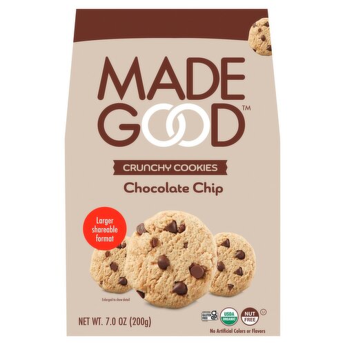 MadeGood Chocolate Chip Crunchy Cookies, 7.0 oz