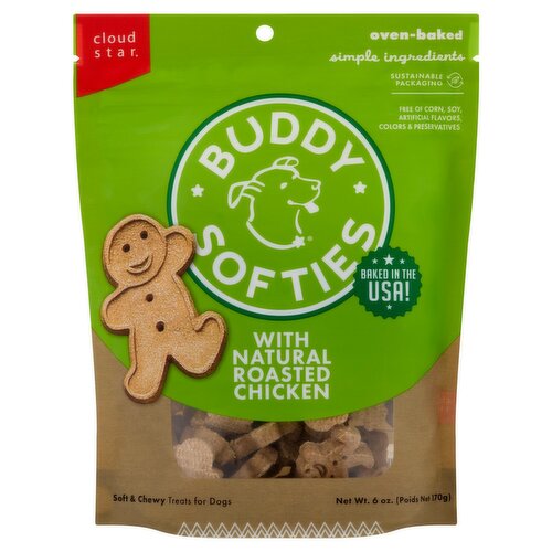 Cloud Star Buddy Softies with Natural Roasted Chicken Soft & Chewy Treats for Dogs, 6 oz