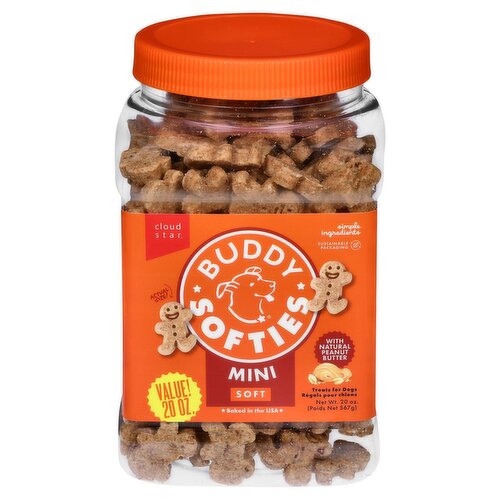 Cloud Star Buddy Softies Soft Mini Treats for Dogs with Natural Peanut Butter, 20 oz