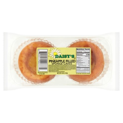 Daisy's Pineapple Filled Sponge Cakes, 4 oz