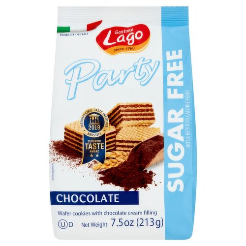 Gastone Lago Party Sugar Free Chocolate Wafer Cookies, 7.5 oz