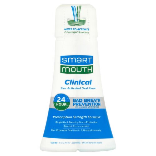 SmartMouth Clean Mint Zinc Activated Oral Rinse, 16 fl oz