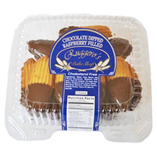 Ruggero's Bake Shop Chocolate Dipped Raspberry Filled Cookies, 14 ozs