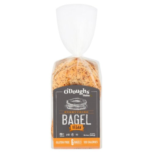 O'Doughs Thins Everything Bagel, 6 count, 10.6 oz