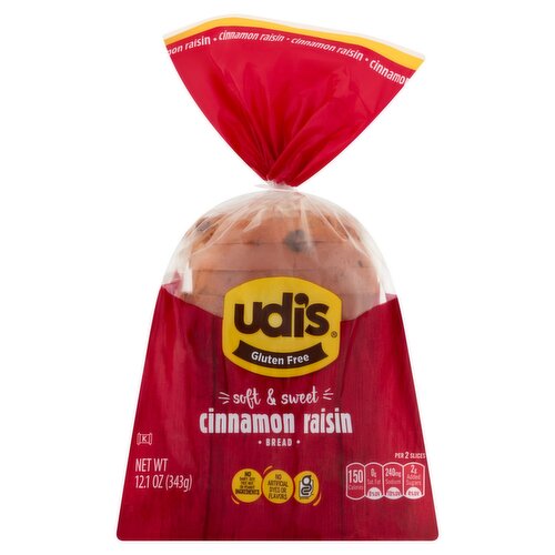 Udi's Gluten Free Cinnamon Raisin Bread, 12.1 oz