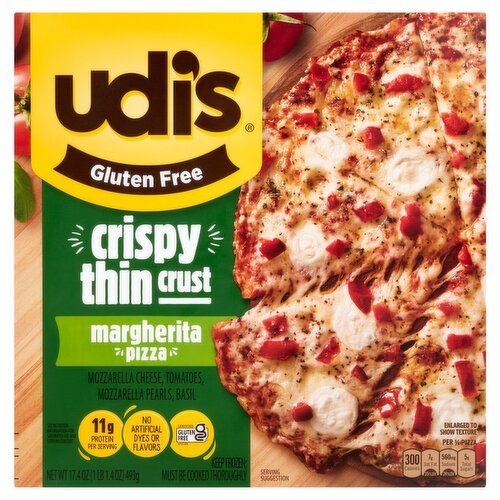 Udi's Gluten Free Crispy Thin Crust Margherita Pizza, 17.4 oz