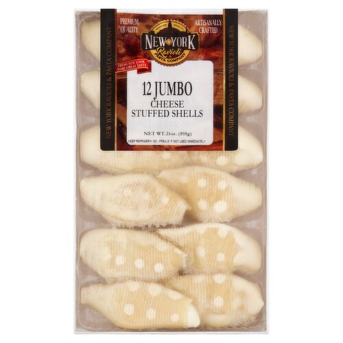 New York Ravioli & Pasta Company Jumbo Cheese Stuffed Shells, 12 count, 21 oz