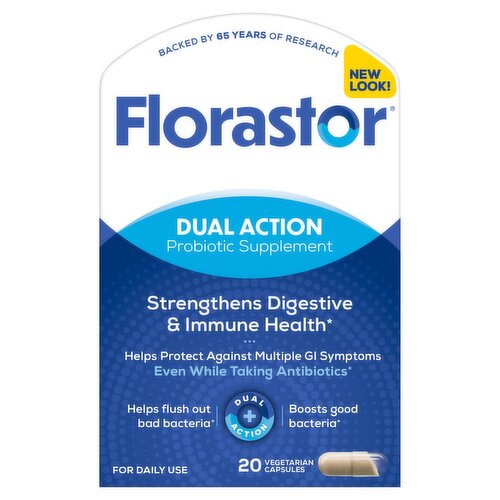 Florastor Dual Action Probiotic Supplement, 20 count