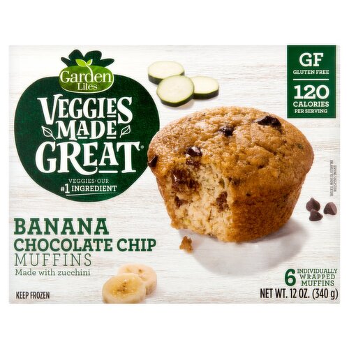 Garden Lites Veggies Made Great Banana Chocolate Chip Muffins, 6 count, 12 oz