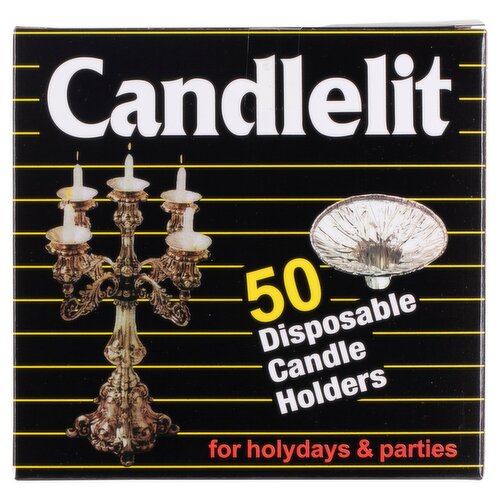 Candlelit Disposable Candle Holders, 50 count