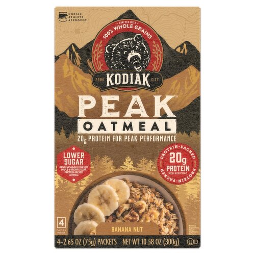 Kodiak Banana Nut Peak Oatmeal, 2.65 oz, 4 count