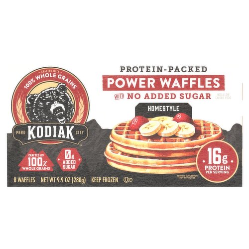Kodiak Homestyle Power Waffles, 8 count, 9.9 oz