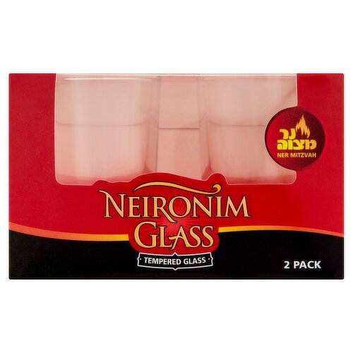 Ner Mitzvah Neironim Glass, 2 Count