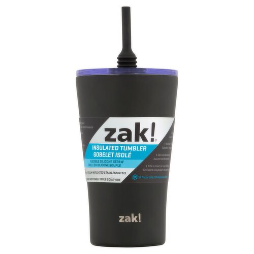 Zak! 20oz Flexible Silicone Straw Insulated Tumbler
