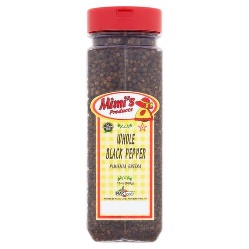 Mimi's Products Whole Black Pepper, 13 oz