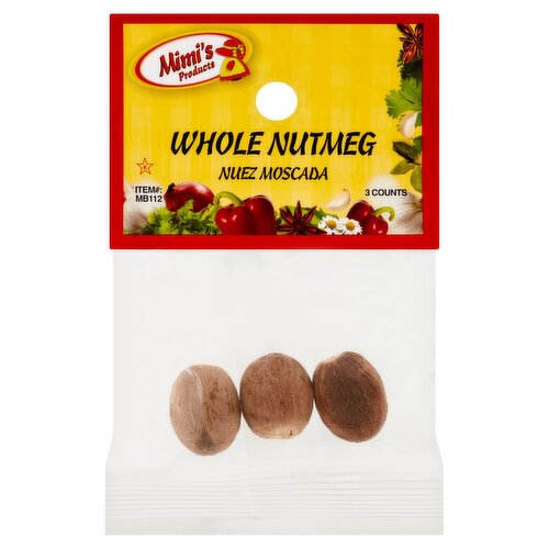 Mimi's Products Whole Nutmeg, 3 count