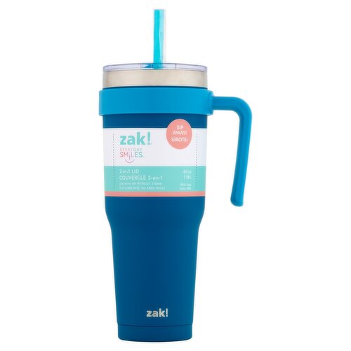Zak! Everyday Smiles 40 oz 2-In-1 Lid Tumbler