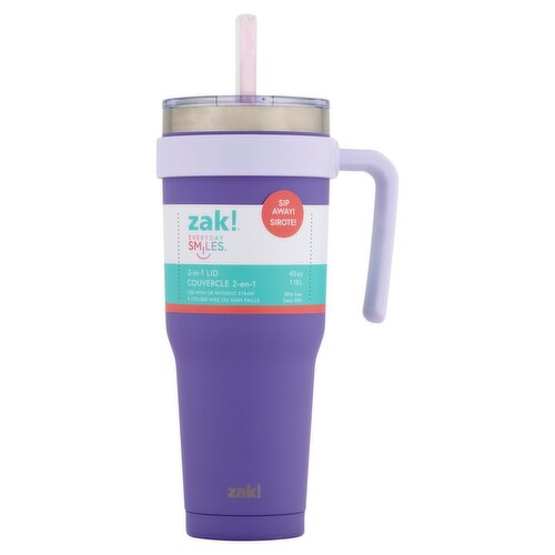 Zak! Everyday Smiles 40 oz 2-in-1 Lid Tumbler
