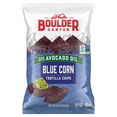 Boulder Canyon Blue Corn Tortilla Chips, 8 oz