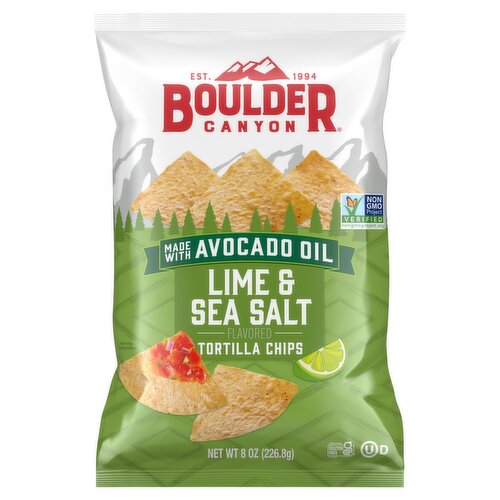 Boulder Canyon Lime & Sea Salt Flavored Tortilla Chips, 8 oz