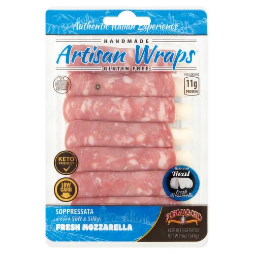 Formaggio Soppressata Fresh Mozzarella Artisan Wraps, 5 oz