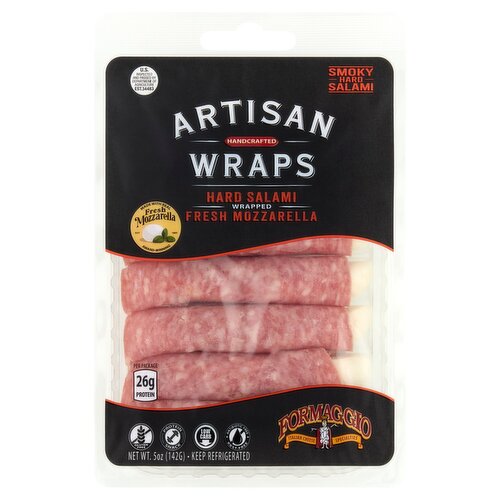 Formaggio Artisan Wraps Hard Salami Wrapped Fresh Mozzarella, 5 oz