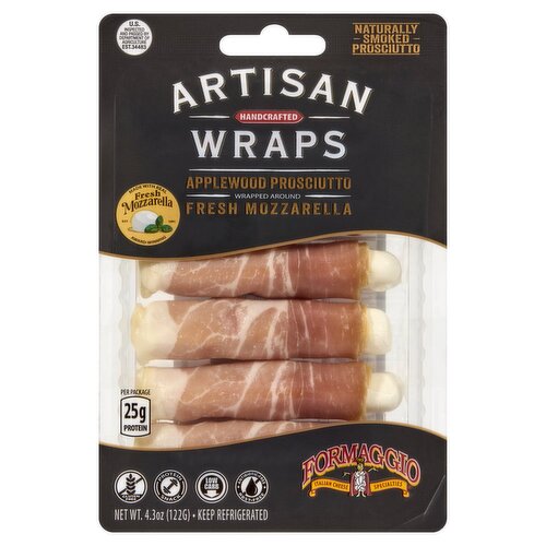 Formaggio Artisan Handcrafted Applewood Prosciutto Wraps, 4.3 oz