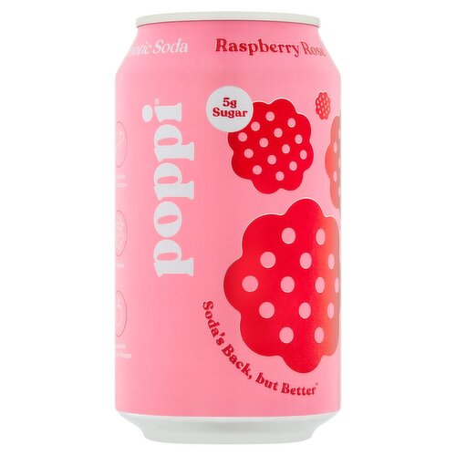 Poppi Raspberry Rose Prebiotic Soda, 12 fl oz