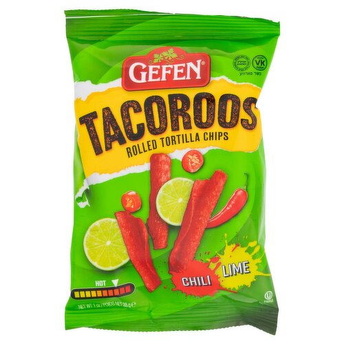 Gefen Chili Lime Tacoroos Rolled Tortilla Chips, 1 oz