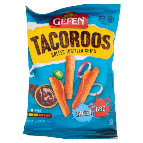 Gefen Tacoroos Sweet BBQ Rolled Tortilla Chips, 1 oz