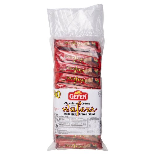 Gefen Chocolate Coated Hazelnut Flavored Creme Filled Wafers, 7 oz, 40 count