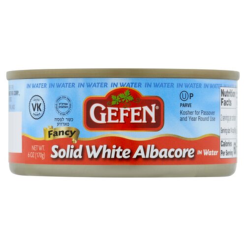 Gefen Solid White Albacore in Water, 6 oz