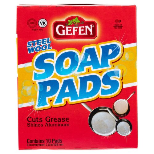 Gefen Steel Wool Soap Pads, 10 count