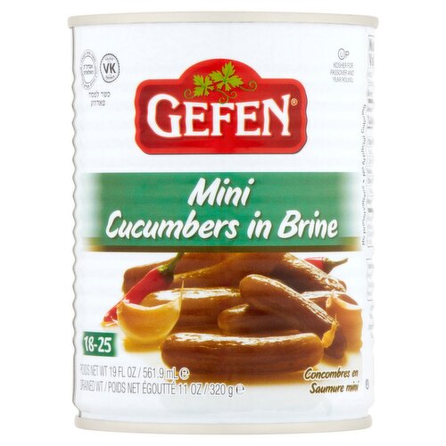 Gefen Mini Cucumbers in Brine, 19 fl oz