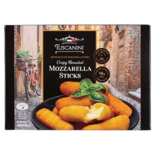 Tuscanini Crispy Breaded Mozzarella Sticks, 15 oz