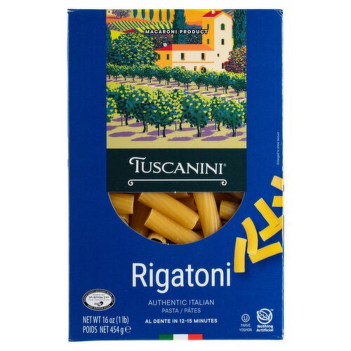 Tuscanini Authentic Italian Rigatoni Pasta, 16 oz