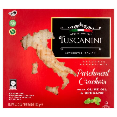 Tuscanini Parchment Crackers with Olive Oil & Oregano, 3.5