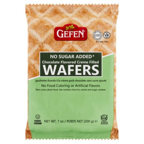 Gefen No Sugar Added Chocolate Flavored Creme Filled Wafers, 7 oz