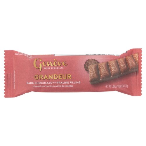 Genève Grandeur Swiss Dark Chocolate with Praline Filling, 1.06 oz
