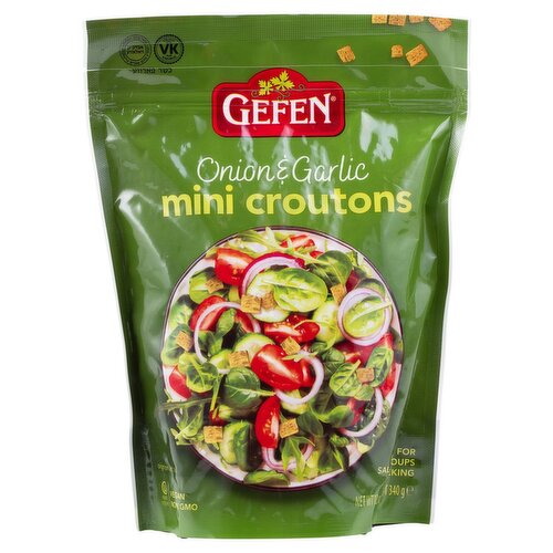 Gefen Onion & Garlic Mini Croutons, 12 oz