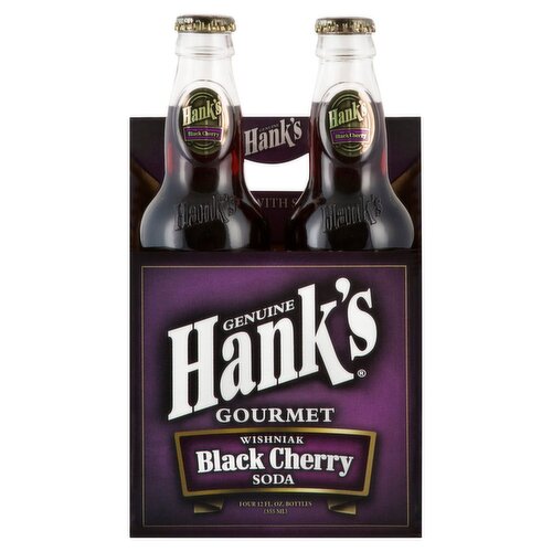 Hank's Genuine Gourmet Wishniak Black Cherry Soda, 4 count, 12 fl oz