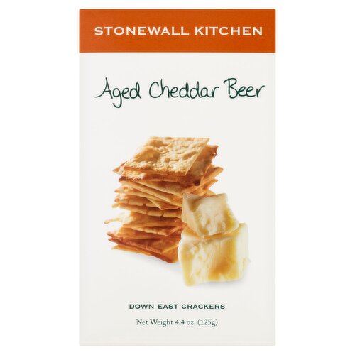 Stonewall Kitchen Aged Cheddar Beer Down East Crackers, 4.4 oz