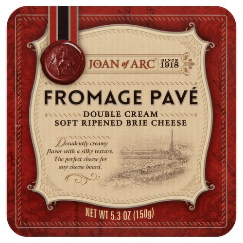 Joan of Arc Fromage Pavé Double Cream Soft Ripened Brie Cheese, 5.3 oz
