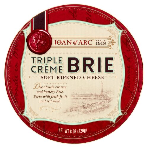 Joan of Arc Triple Crème Brie Soft Ripened Cheese, 8 oz