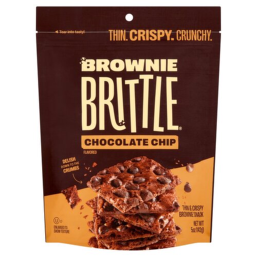 Brownie Brittle Chocolate Chip Flavored Thin & Crispy Brownie Snack, 5 oz