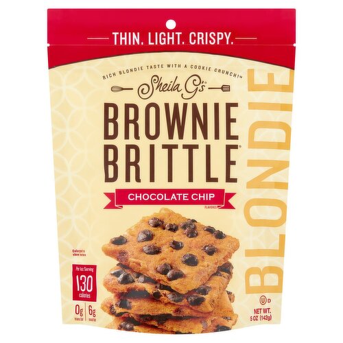 Brownie Brittle Blondies Chocolate Chip Flavored Thin & Crispy Blondie Snack, 5 oz